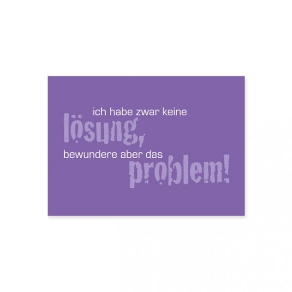 Postkarte "Lösung und Problem"