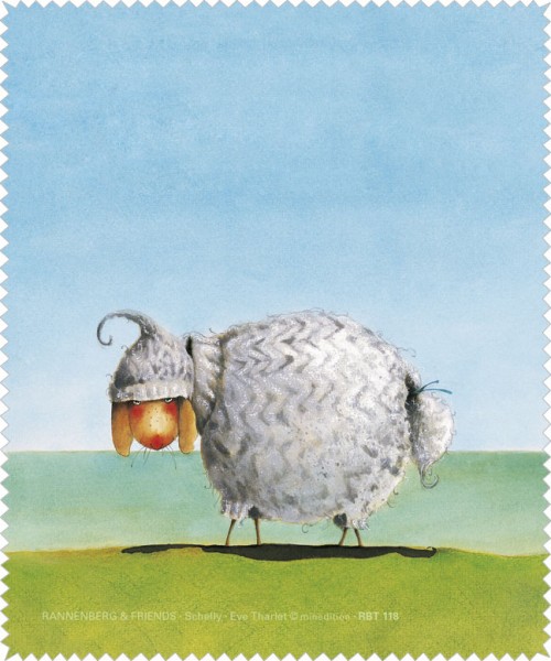 Brillenputztuch "Schelly Schaf mit Mütze"
