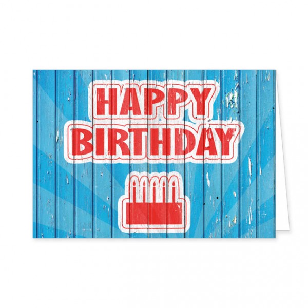 Doppelkarten "Happy Birthday blau"