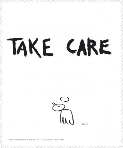 Brillenputztuch "Take care"