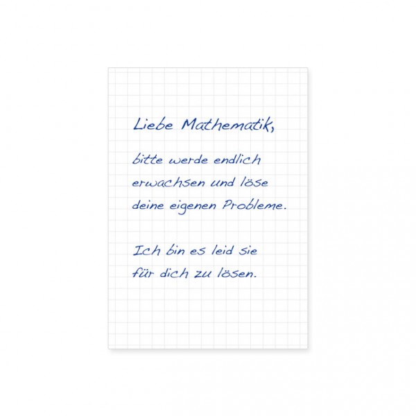 Postkarte "Liebe Mathematik"