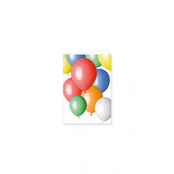 Mini-Doppelkarte "Viele bunte Luftballons"