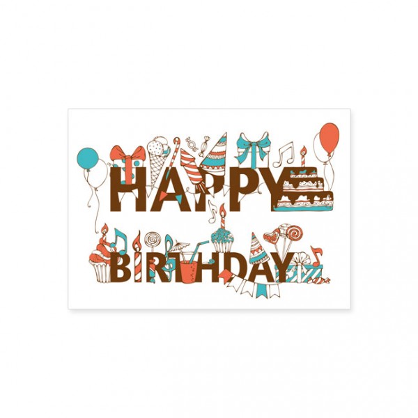 Postkarte "Happy Birthday - Party"