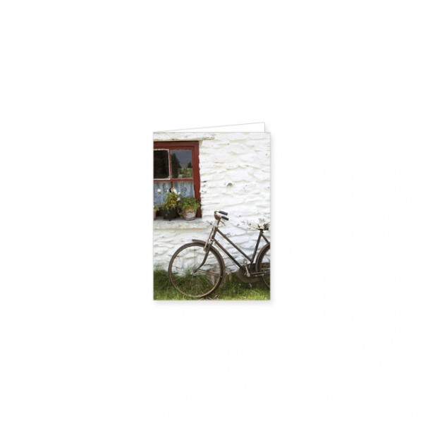 Mini-Doppelkarte "Fahrrad an Hauswand"