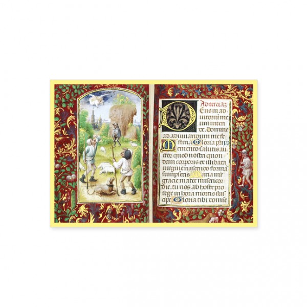 Postkarte Gold "Die Verkündung der Engel an die Hirten"