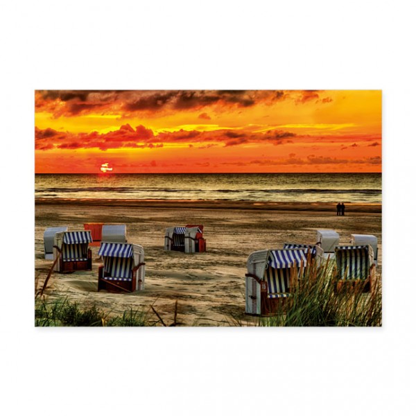 Postkarten Large " Sonnenuntergang am Strand von Juist "
