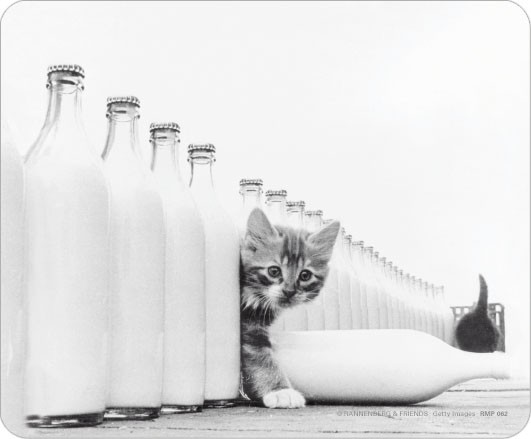 Maus-Pad "Katze mit Milchflaschen"