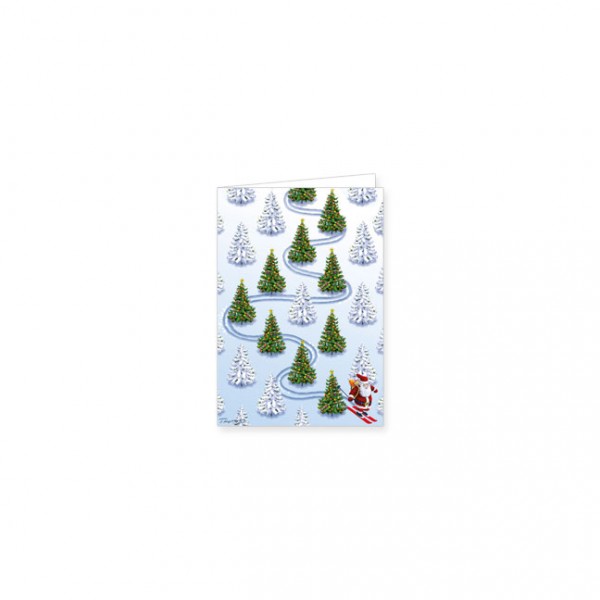 Mini-Doppelkarte X-Mas "Weihnachtsmannslalom"