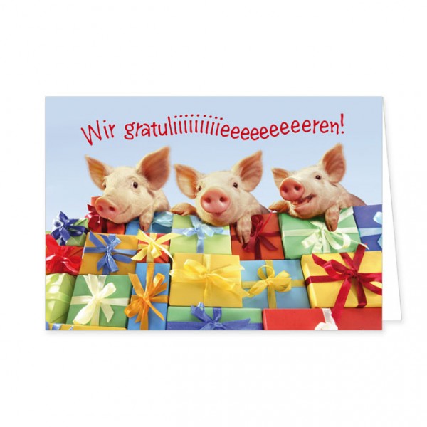 Doppelkarte "Wir gratuliiiiiieeeeeren!"