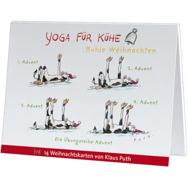 Postkartenbuch Weihnachten 'Yoga für Kühe - Kuhle Weihnachten'