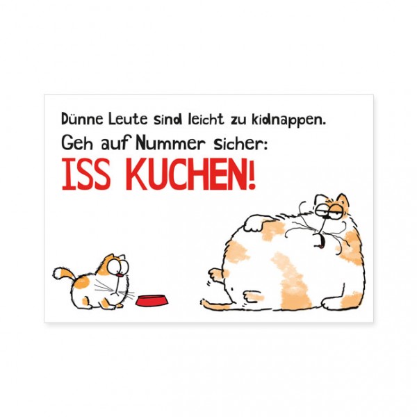 Postkarten Large "Catzz - Iss Kuchen"
