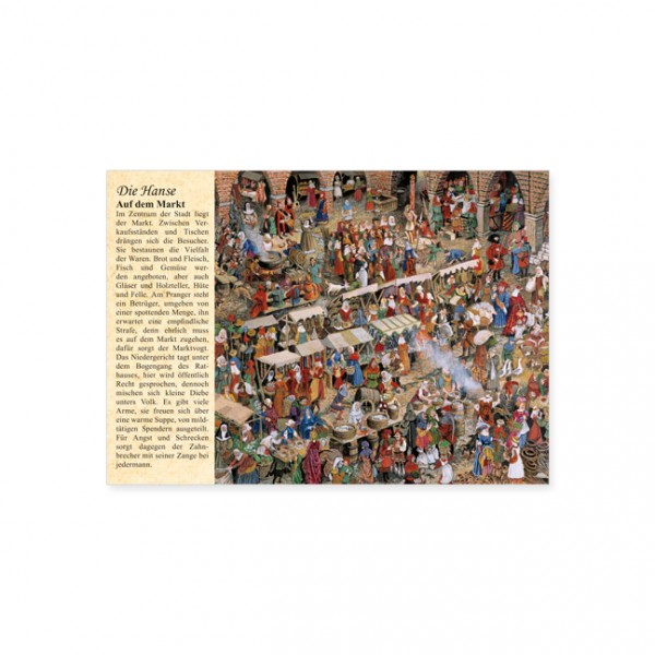 Postkarte "Die Hanse:Auf dem Markt"