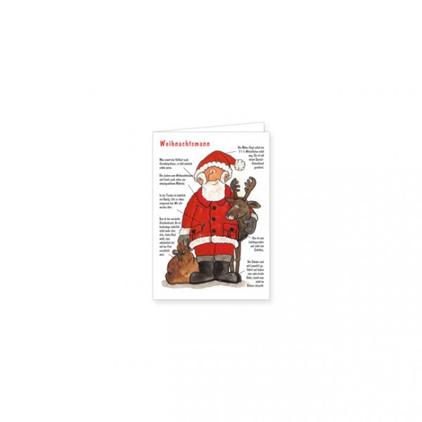 Mini-Doppelkarte X-Mas "Weihnachtsmann"