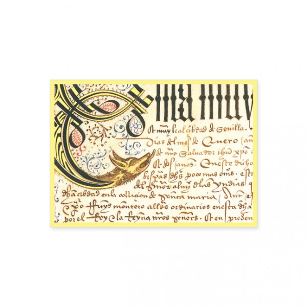 Postkarte Gold "Aus dem Privilegienbuch des C. Columbus"
